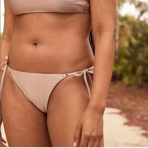 Aerie Ribbed Shine Tie Cheekier Bikini Bottom Size XXL NWT